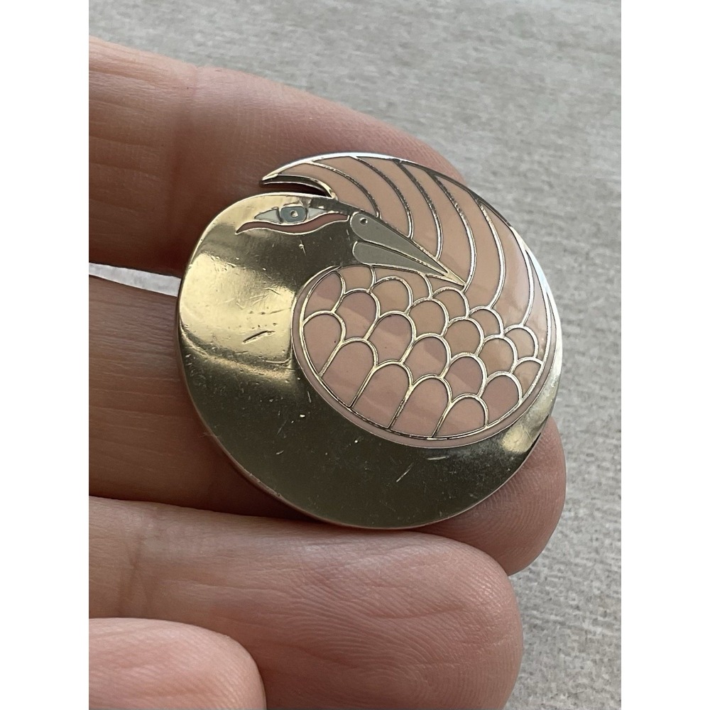 vintage Laurel Burch Mynah Bird Brooch Pin Estate Jewelry